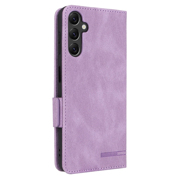 Para Samsung Galaxy A14 5G Funda de cuero con cierre magnético (Púrpura)