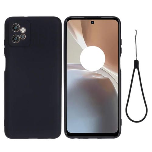Para Motorola Moto G32 4G Funda protectora de cobertura completa de silicona líquida a prueba de caídas de color sólido (negro)