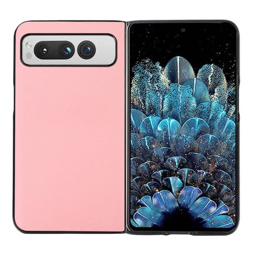 Para Google Pixel Fold Funda de teléfono PU con textura Litchi de dos colores (rosa)