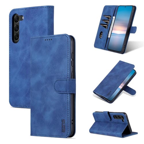 Para Samsung Galaxy S23 5G AZNS Skin Feel Calf Texture Flip Funda de cuero para teléfono (Azul)