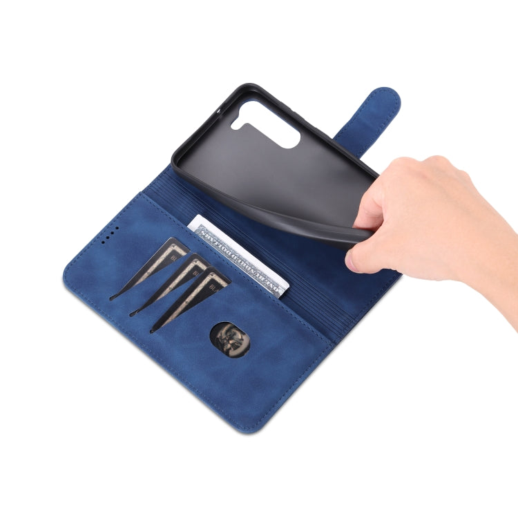 Para Samsung Galaxy S23 5G AZNS Skin Feel Calf Texture Flip Funda de cuero para teléfono (Azul)