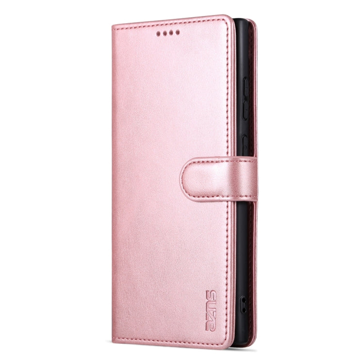Para Samsung Galaxy S23 Ultra 5G AZNS Skin Feel Calf Texture Flip Funda de cuero para teléfono (Oro rosa)