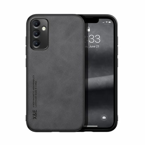 Para Samsung Galaxy A54 5G Skin Feel Magnetic Leather Back Phone Case (Gris oscuro)