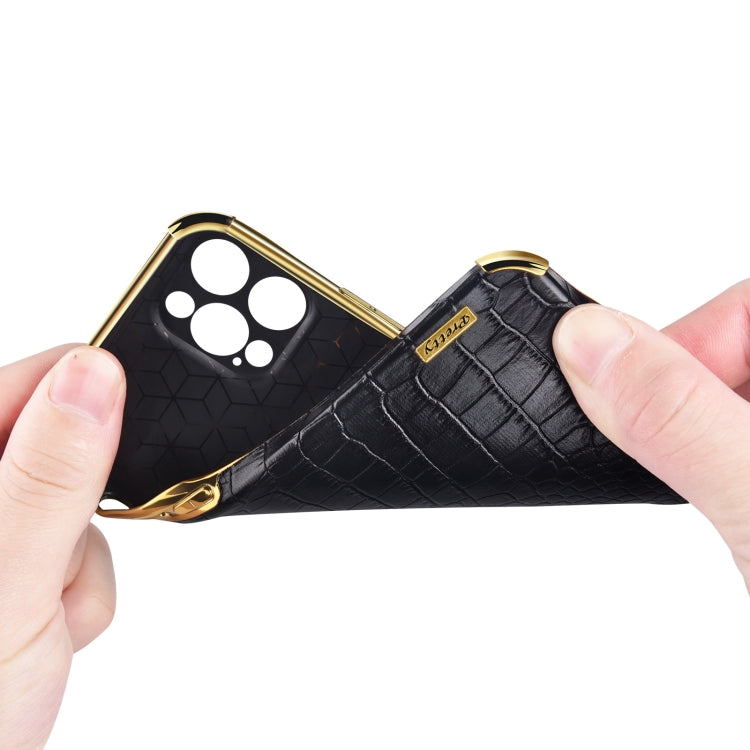 Para Samsung Galaxy S23 Ultra 5G 6D Galvanoplastia Caja del teléfono con textura de cocodrilo con soporte (Blanco)