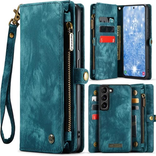 Para Samsung Galaxy S23 5G CaseMe 008 Estuche de teléfono de cuero multifuncional desmontable (Azul)