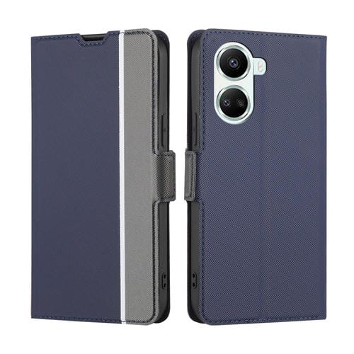 Funda de Cuero para Huawei Nova 10 Se con Textura Twill y Hebilla Lateral (Azul)
