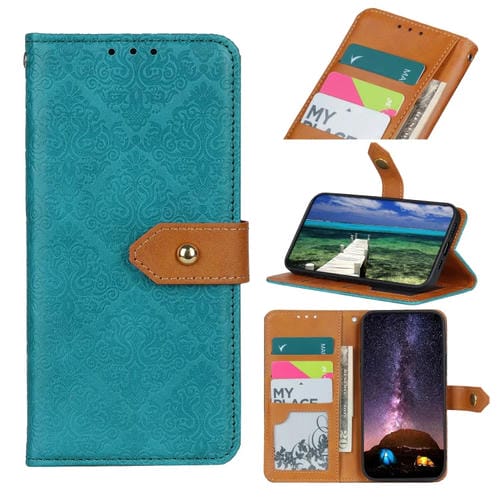 Estuche para Motorola Moto Edge 40 Pro 5G X40 X40 Pro Cuero con Tapa en Relieve Floral Europeo (Azul)
