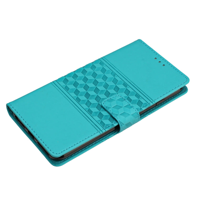 Funda para Huawei P20 Lite Diamond Embossed Skin Feel Leather con Cordón (Azul)