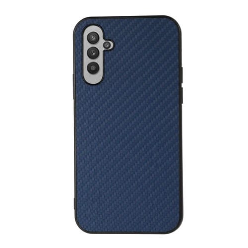 Funda de teléfono Samsung Galaxy A24 PU Textura fibra de carbono Orificio preciso (Azul)