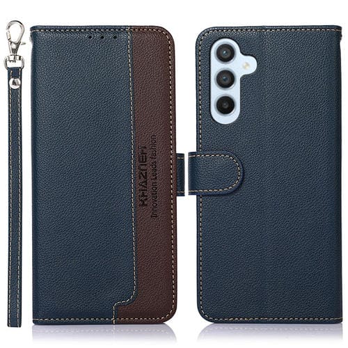 Funda para Samsung Galaxy M14 5G Khazneh Litchi Texture Leather Rfid Phone Case (Azul)