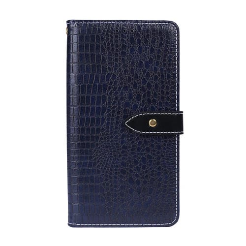 Para Huawei Nova 6 idewei Funda de cuero con tapa horizontal con textura de cocodrilo con soporte, ranuras para tarjetas y billetera (azul oscuro)