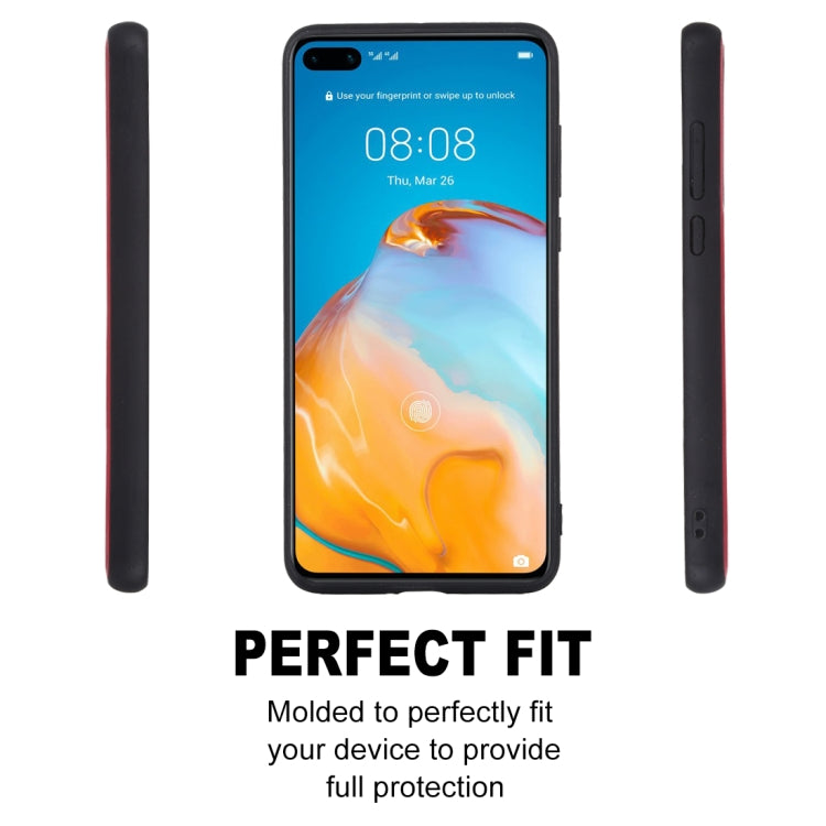 Para Huawei P40 SULADA TPU a prueba de golpes + Funda protectora de cuero hecha a mano (Marrón)