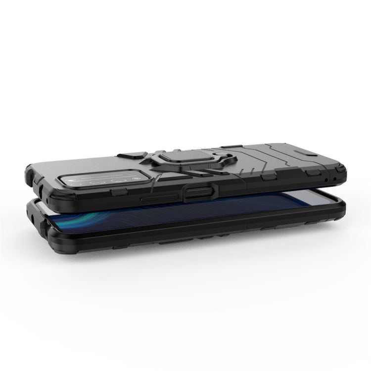 Para Huawei Honor X10 5G PC + TPU Funda protectora a prueba de golpes con soporte para anillo magnético (azul marino)