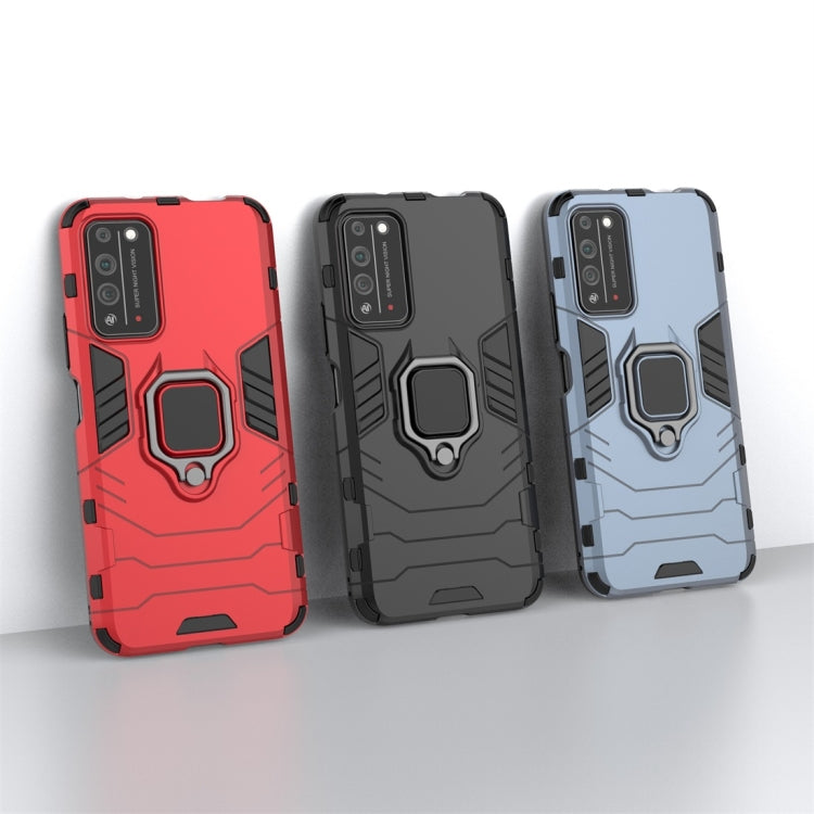 Para Huawei Honor X10 5G PC + TPU Funda protectora a prueba de golpes con soporte para anillo magnético (azul marino)