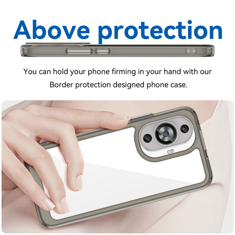 Funda de Acrílico + TPU para Huawei Nova 12 Lite Serie Colorida (Gris Transparente)