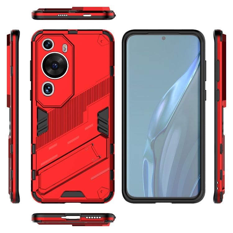Estuche para Huawei P60 Art Punk Armor 2 en 1 PC + TPU a Prueba de Golpes con Soporte Invisible (Rojo)