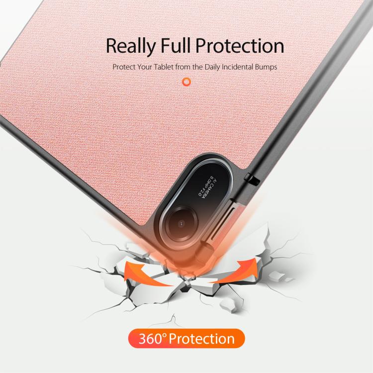 Funda de cuero con tapa magnética para Xiaomi Redmi Pad 2 DUX DUCIS Domo Series (rosa)