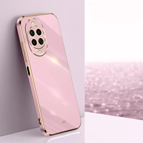 Funda de TPU con borde recto y galvanizada 6D para Huawei Nova 14 Pro XINLI (morado cereza)