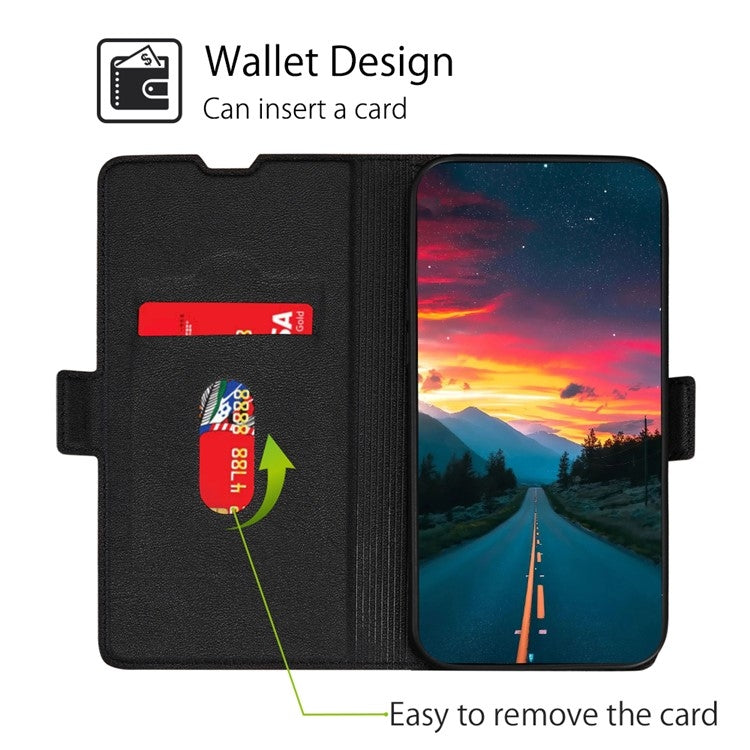 Funda de Cuero con Tapa Horizontal y Hebilla Lateral Ultrafina para OnePlus Ace 3 Pro 5G (Negra)