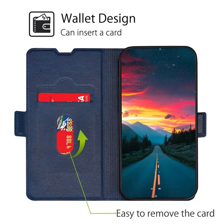 Funda de Cuero con Tapa Horizontal y Hebilla Lateral Ultrafina para OnePlus Ace 3 Pro 5G (Azul)