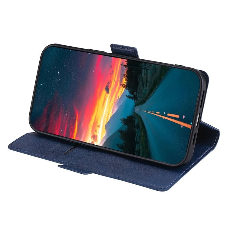 Funda de Cuero con Tapa Horizontal y Hebilla Lateral Ultrafina para OnePlus Ace 3 Pro 5G (Azul)