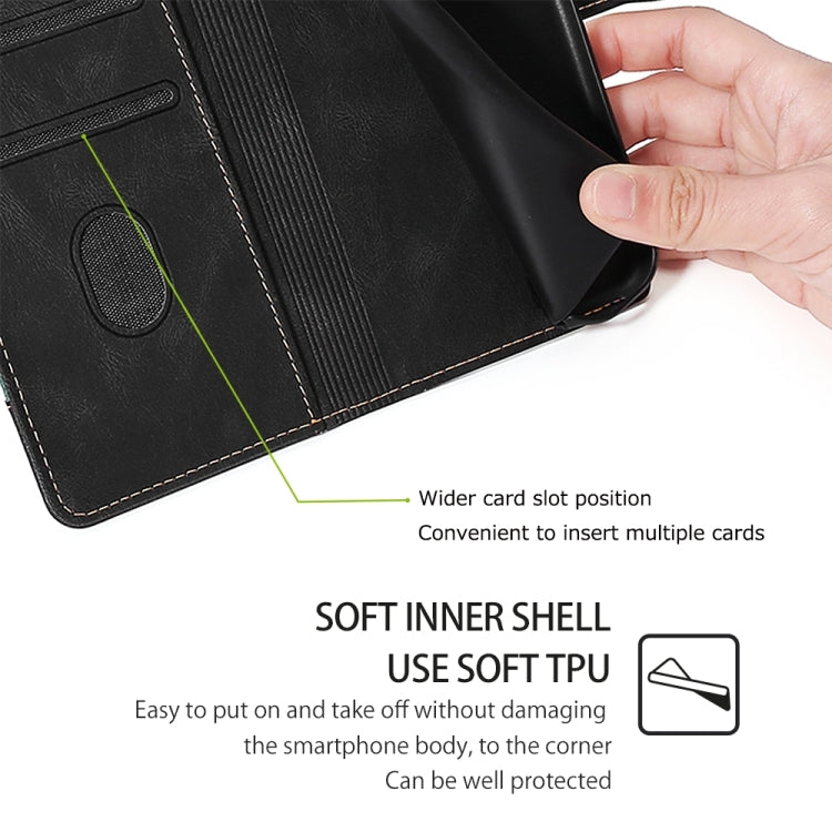 Funda de Cuero para OnePlus Nord Ce 4 Lite 5G con Hebilla Magnética y Tacto Agradable (Negro)