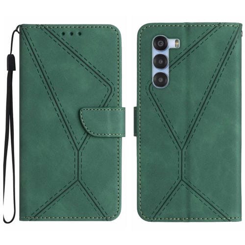 Funda de Cuero con Relieve y Costuras para ZTE Nubia S 5G A403Zt (Verde)