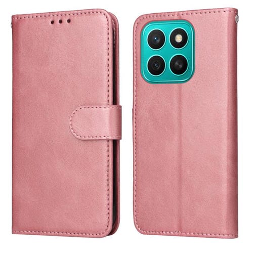 Funda de Piel con Tapa para Honor X8C 4G (Oro Rosa) Textura Clásica Becerro