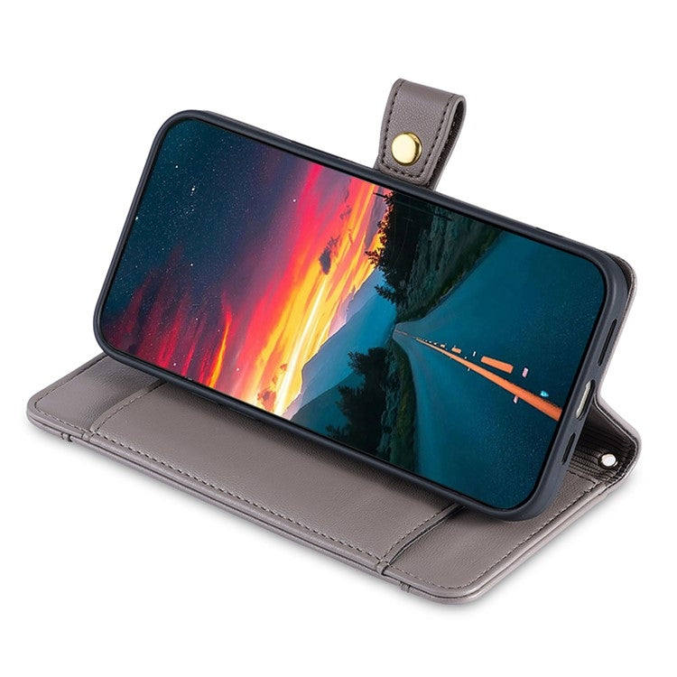 Funda de Cuero para OnePlus Nord Ce 4 Lite 5G con Cremallera y Diseño de Oveja (Gris)