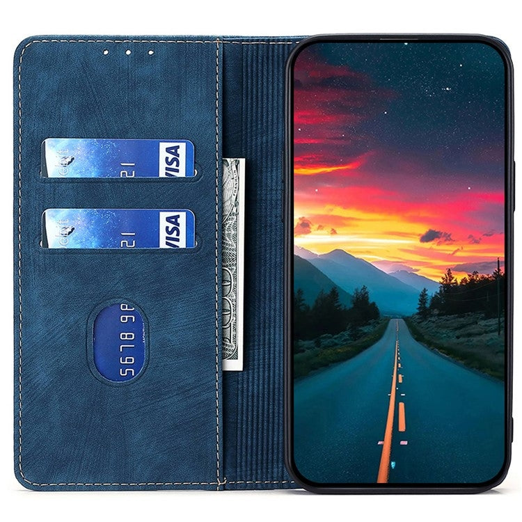 Funda de Cuero Magnética Antirrobo Rfid para OnePlus Nord Ce 4 Lite 5G (Azul)