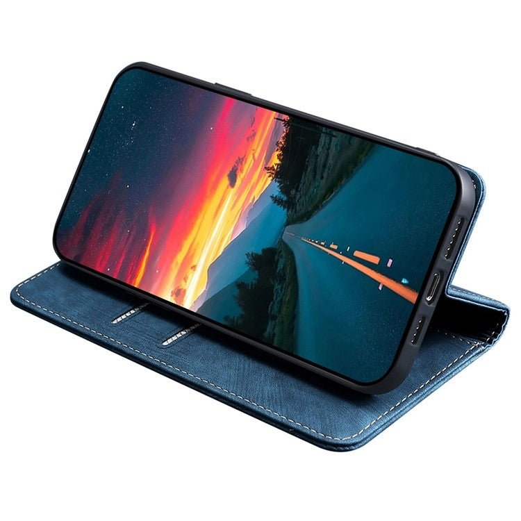 Funda de Cuero Magnética Antirrobo Rfid para OnePlus Nord Ce 4 Lite 5G (Azul)