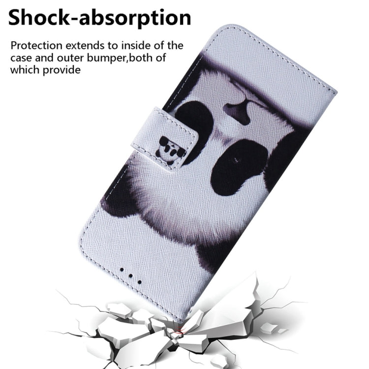 Funda de Cuero con Tapa y Dibujo a Color para Infinix Hot 50 5G (Panda)