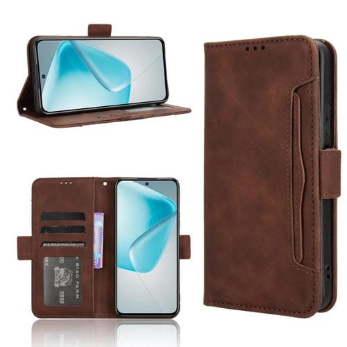 Funda de Cuero Piel de Becerro con Ranuras para Tarjetas para Infinix Hot 50 Pro 4G (Marrón)