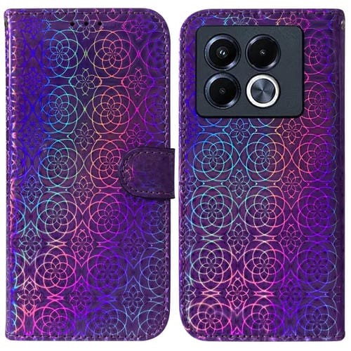 Funda de Cuero con Hebilla Magnética para Teléfono Infinix Note 40 5G (Morado)