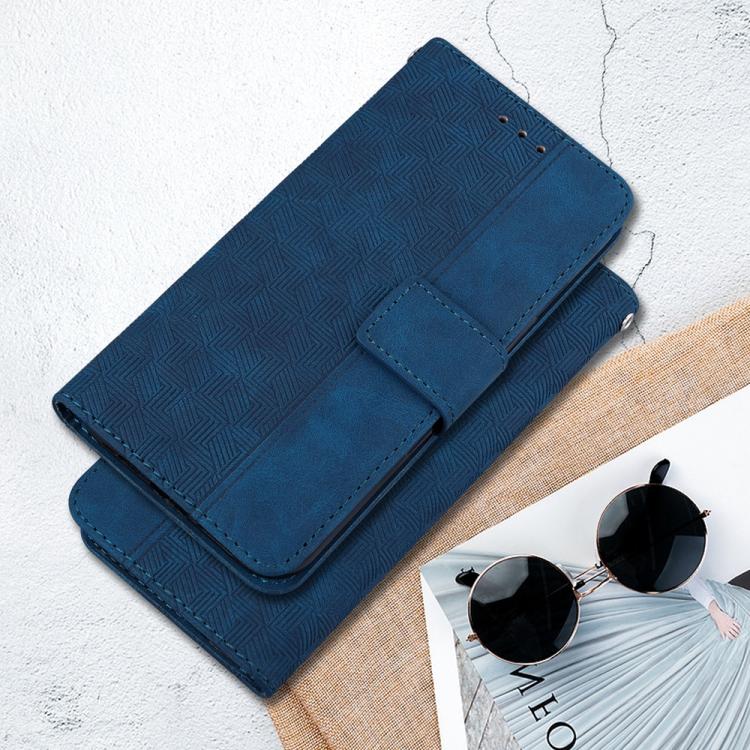 Funda de cuero con relieve geométrico para Infinix Zero 40 4G/5G (azul)