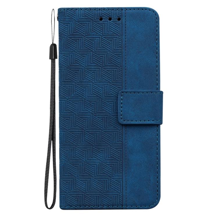 Funda de cuero con relieve geométrico para Infinix Zero 40 4G/5G (azul)