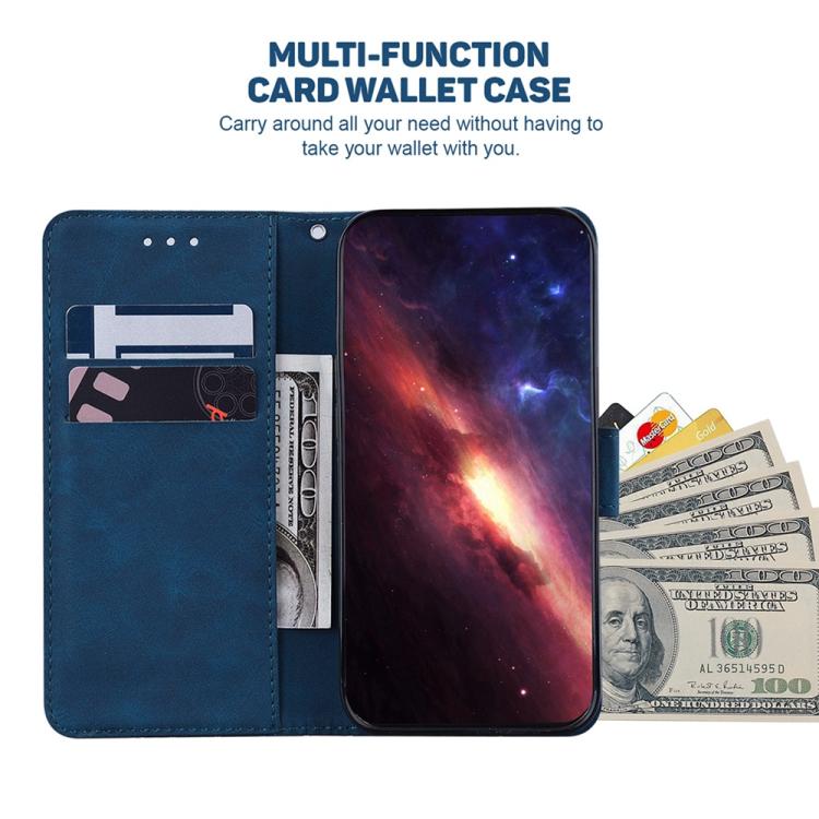 Funda de cuero con relieve geométrico para Infinix Zero 40 4G/5G (azul)