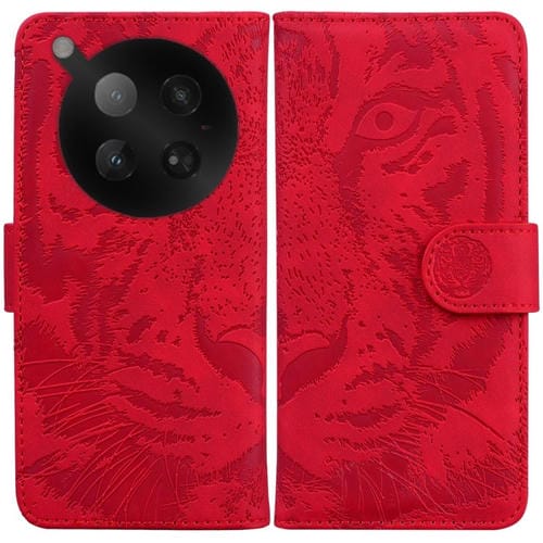 Funda de cuero con tapa y estampado de tigre para Infinix Zero 40 4G/5G (roja)