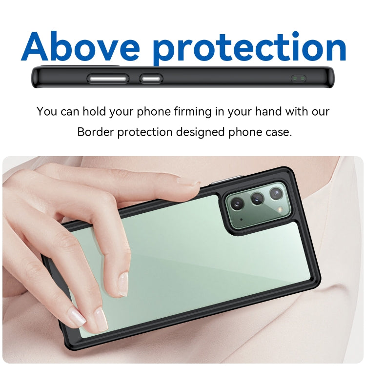 Para Samsung Galaxy Note20 Colorful Series Acrylic + TPU Phone Case (Negro)