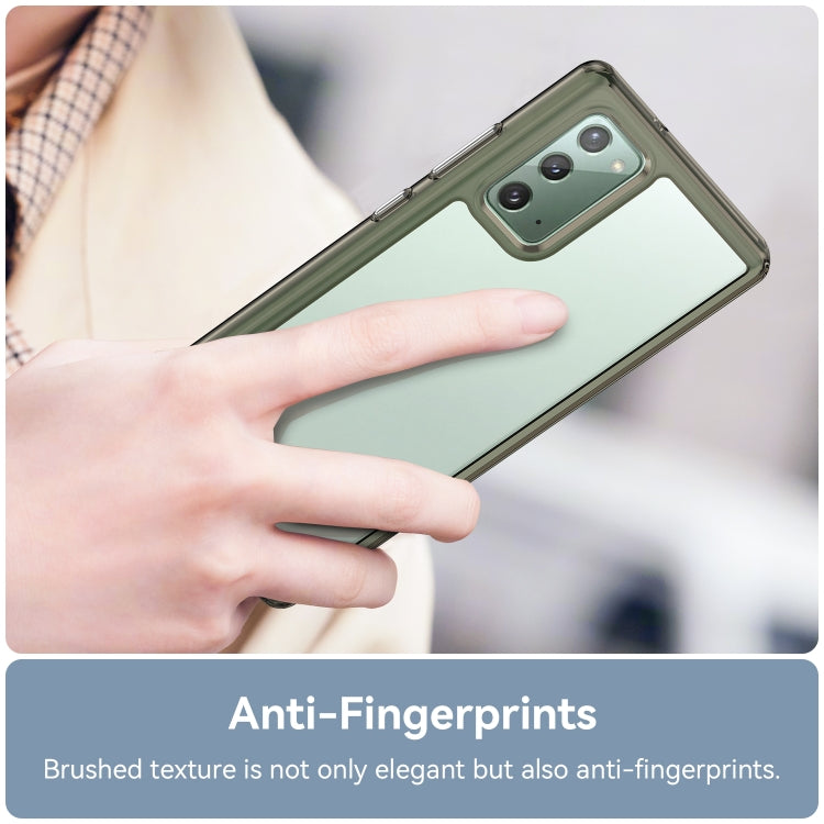 Para Samsung Galaxy Note20 Colorful Series Acrylic + TPU Phone Case (Gris transparente)