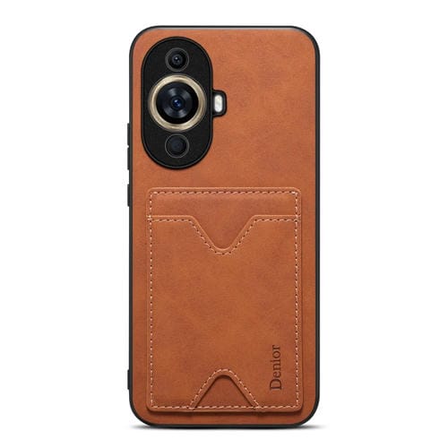 Funda para Huawei Nova 11 Pro / 11 Ultra Denior PU con Contraportada y Ranura para Tarjeta (Marrón)