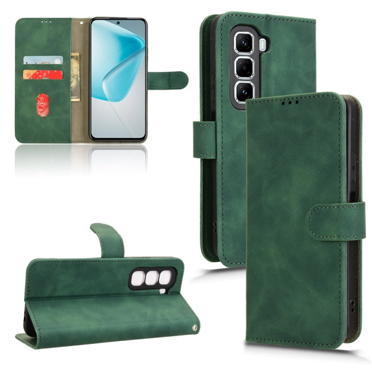 Funda de Cuero con Tapa Magnética para Infinix Hot 50 Pro+ (Verde)