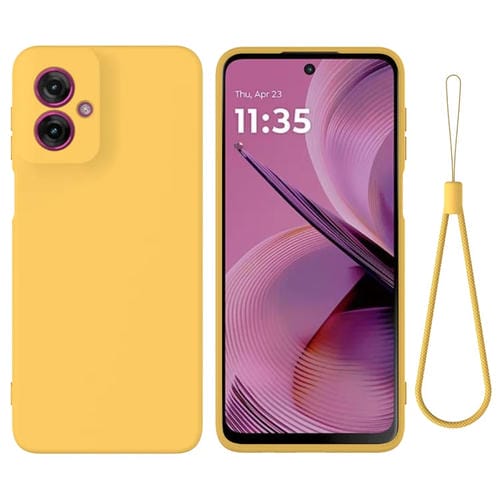 Funda de Silicona Líquida a Prueba de Golpes para Motorola Moto G55 (Amarillo)