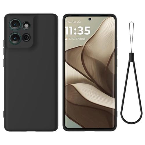 Funda de Silicona Líquida para Motorola Moto G Play 2025 a Prueba de Golpes (Negro)