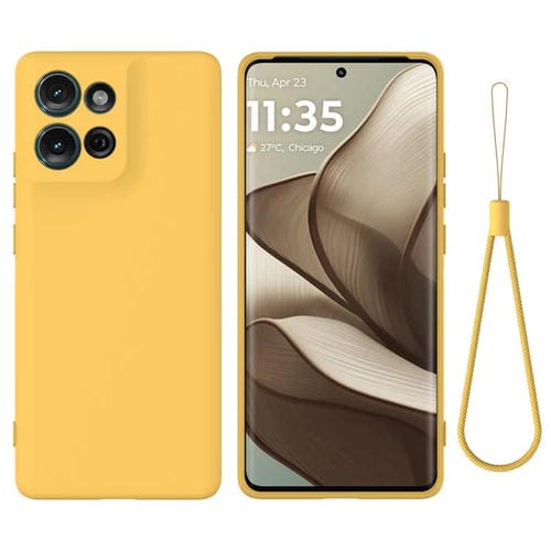 Funda Silicona Líquida Motorola Moto G Play 2025 a Prueba de Golpes (Amarillo)