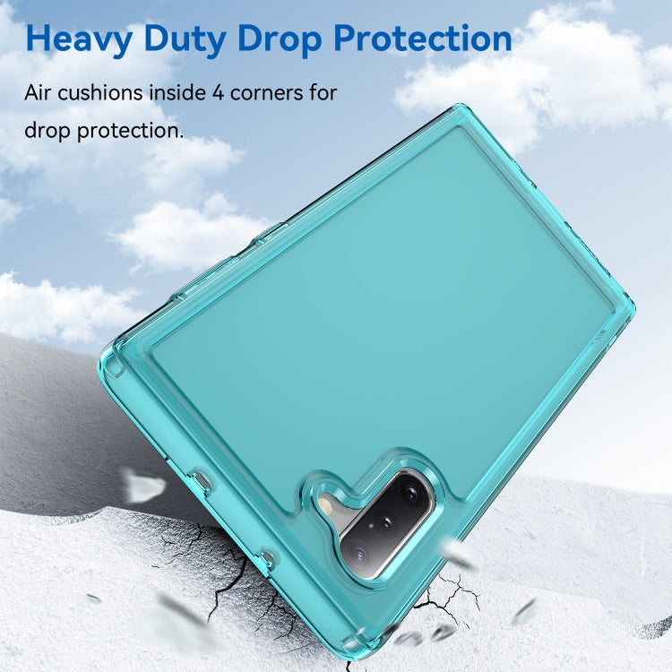 Para Samsung Galaxy Note10 Candy Series TPU Phone Case (Azul transparente)