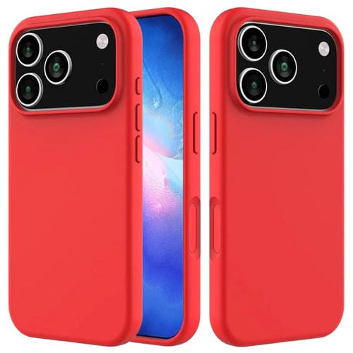 Funda de silicona de color sólido para iPhone 17 Pro (roja)