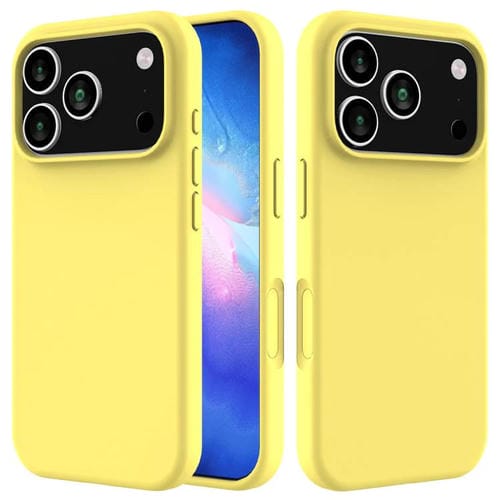 Funda de silicona de color sólido para iPhone 17 Pro (amarillo limón)
