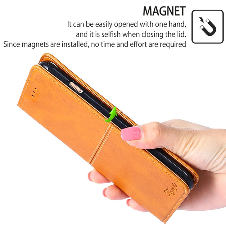 Funda de Cuero Magnética con Textura de Vaca para TCL 50 Xl (Marrón Claro)