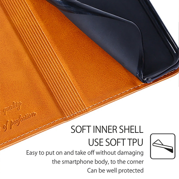 Funda de Cuero Magnética con Textura de Vaca para TCL 50 Xl (Marrón Claro)